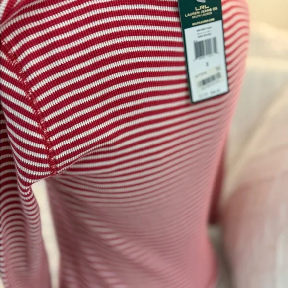 Ralph Lauren Red and White Striped Knit Top - Picture 8 of 8